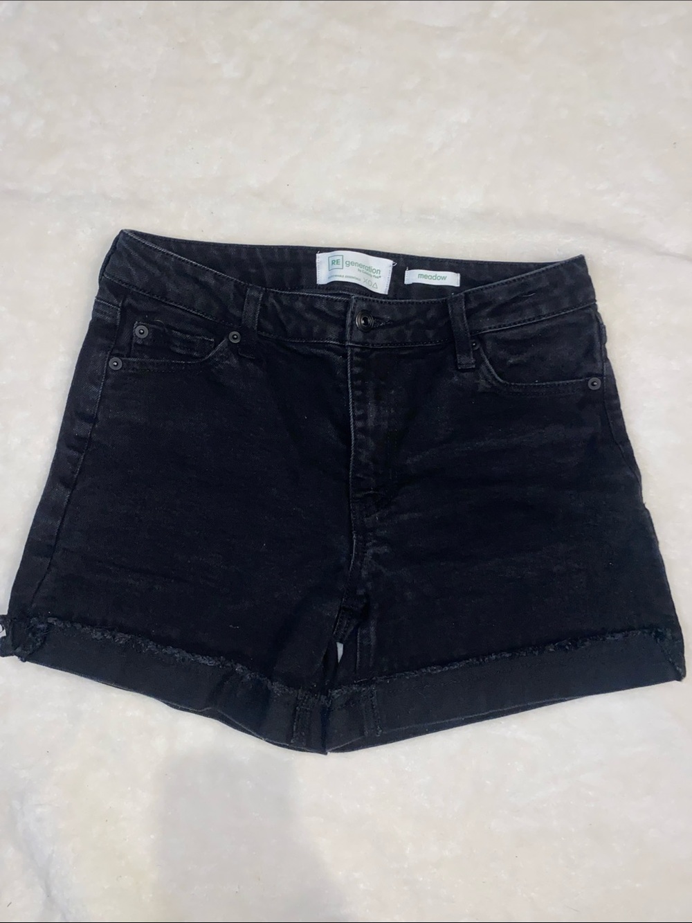 Celebrity Pink Washed Black High-Rise Denim Shorts